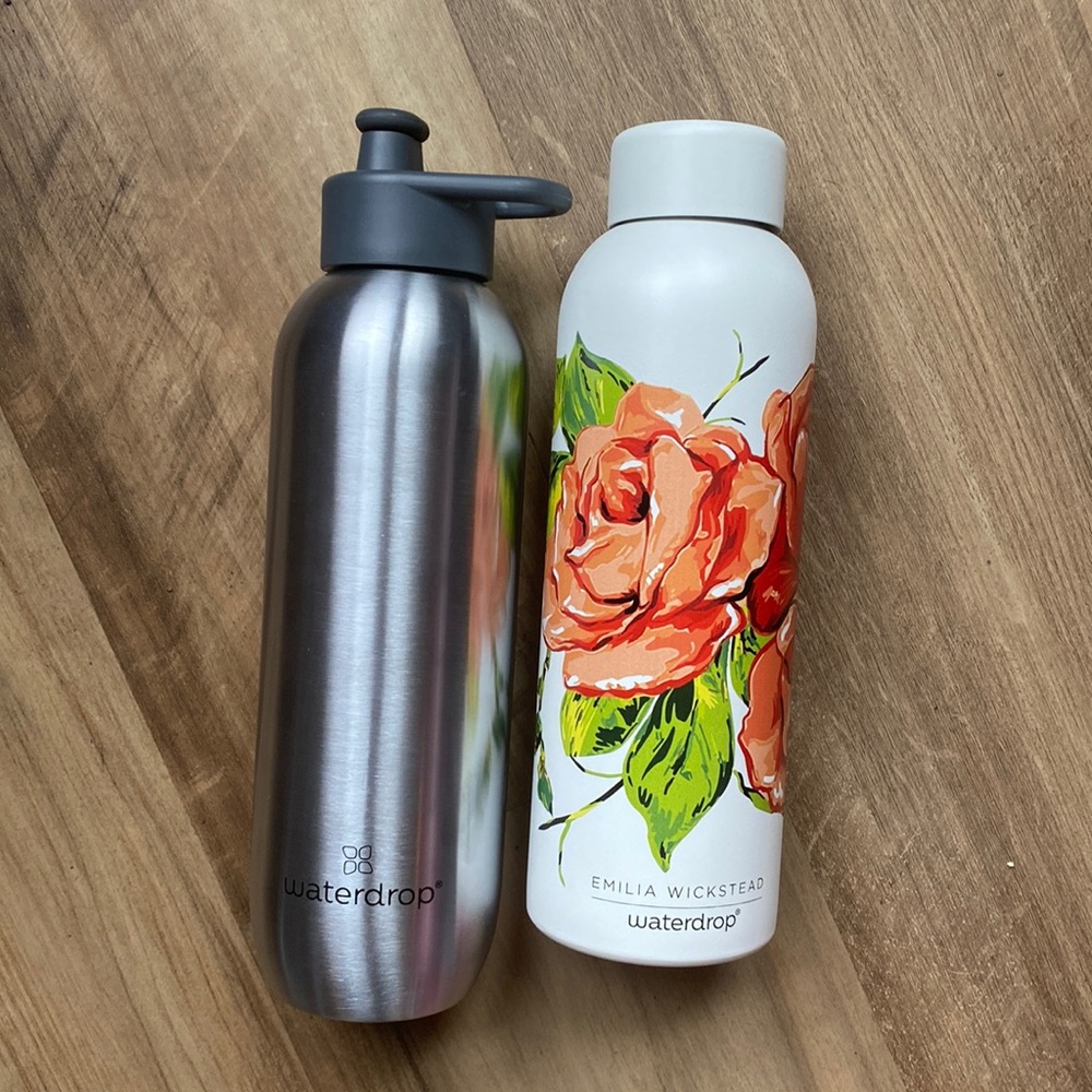 Floral only stainless steel Waterdrop bottle